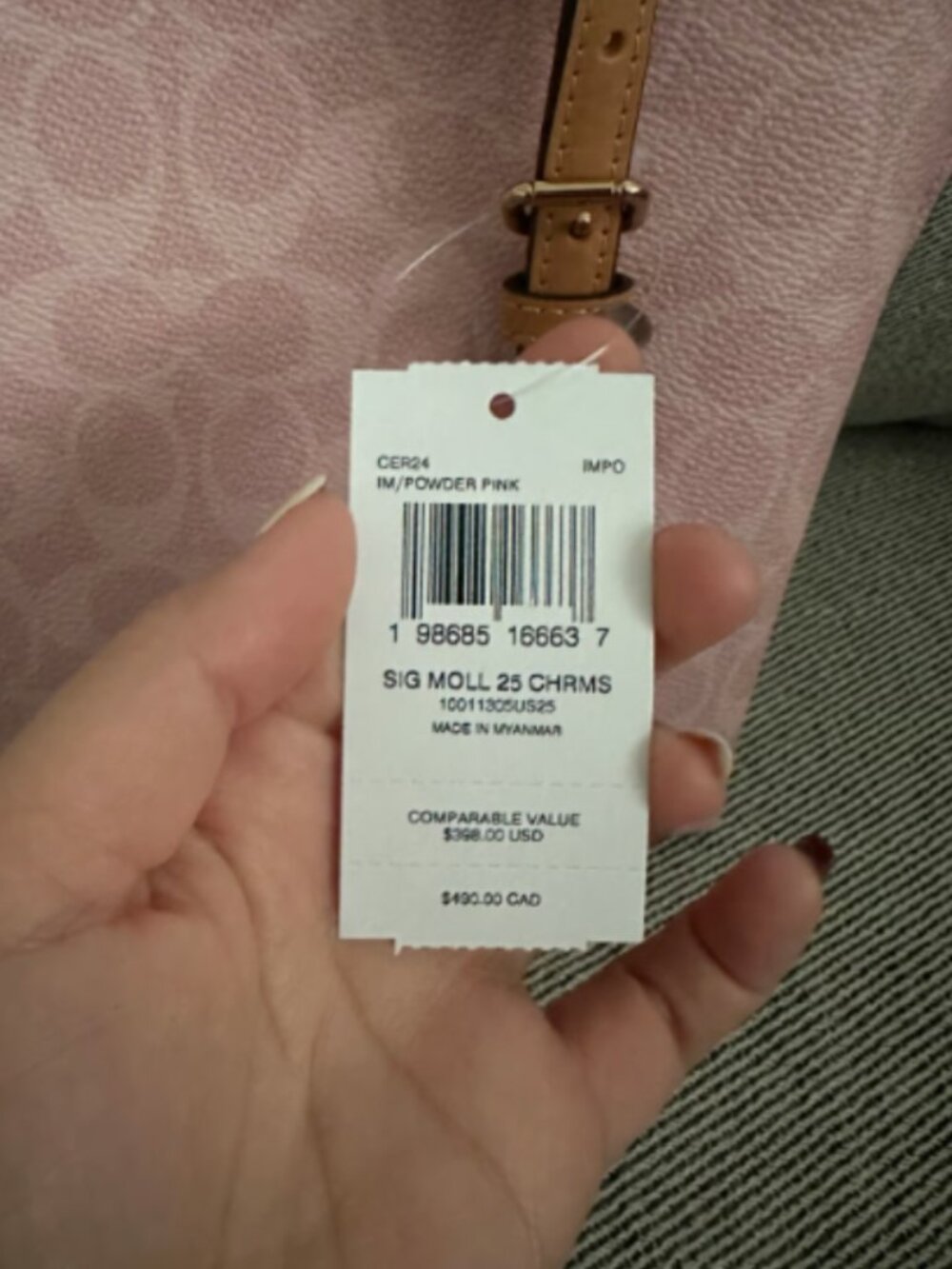 COACH Mollie Tote Bag 25 In Signature（CER24）Powder Pink - Picture 8 of 8